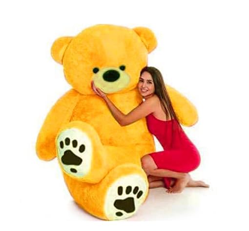 BHAGWATI SOFT TOY Teddy Bear Plush Stuffed Animals Soft Toys, Huggable Teddy Bear, Birthday Gift for Boys, Girls, Wife, Girlfriend, Women, Kids Valentine's Christmas Gift (7 Feet, Yellow)
