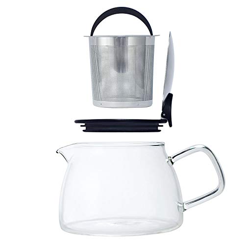 Forlife Bell Glass Teapot With Basket Infuser, 14-Ounce/430Ml, Red #TOP1