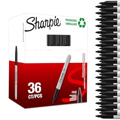 Sharpie rotuladores permanentes | punta fina | tinta negra | caja de 36 marcadores | material escolar ideal