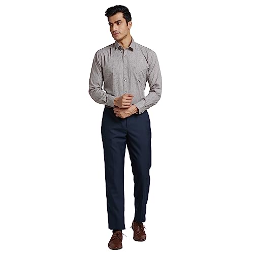 Image of Raymond Men's Pure Cotton Print Pattern Slim Fit Regular Collar Full Sleeve Casual Shirt