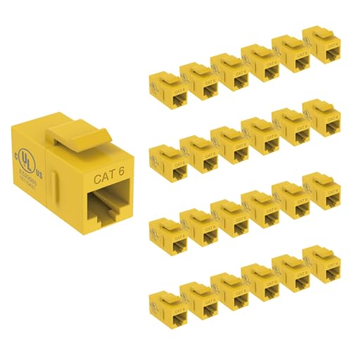 Prise Ethernet RJ45 femelle femelle Cat6 Tecmojo prolongateur réseau jaune pour design fin