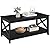 Yaheetech Wood 2-Tier Black Coffee Table with Storage Shelf for Living Room, X Design Accent Cocktail Table, Easy Assembly Home Furniture, 39.5 x 21.5 x 18 Inches