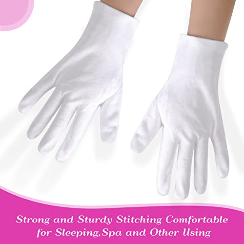 Paxcoo 12 Pairs Xl White Cotton Gloves For Dry Hand Moisturizing Cosmetic Eczema Hand Spa And Coin Jewelry Inspection #TOP4