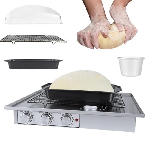 UMJIGF Bread proofer, Adjustable Humidity and Temperature, 0-120 Minute Timer, Large Capacity Dough proofing Box with humidifying Cup and Grid, for Making Bread,L