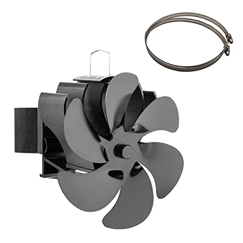 Ventilador de estufa BG606 de 6 aspas para chimenea doméstica con distribución eficiente de calor silencioso pequeño negro bronce dorado plateado silencioso
