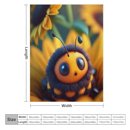 Impression 3D couverture légère en polaire douce motif abeille chic - 6