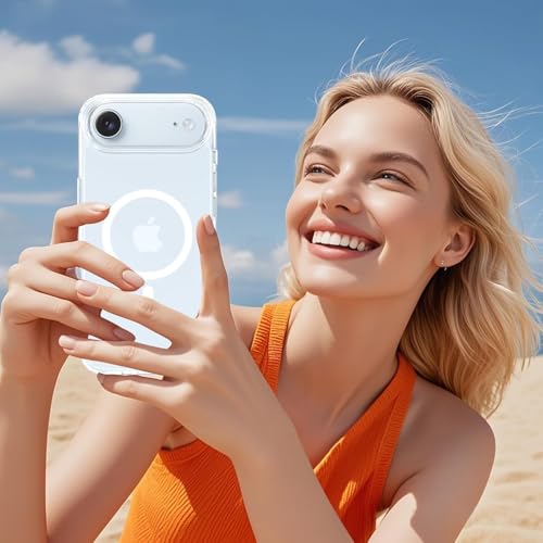 Image of QsmQam Compatible with iPhone 17 Air Back Case Cover | Ultra Hybrid | Compatible with MagSafe| Military-Grade Protection| Transparent Back Case - (Polycarbonate|Clear)