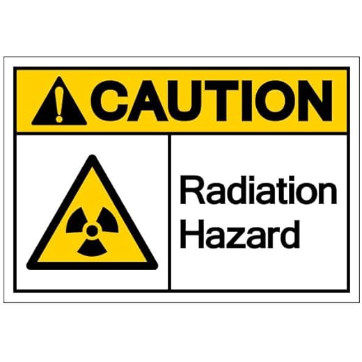 Waterproof Caution Radiation Sign Board 320mm