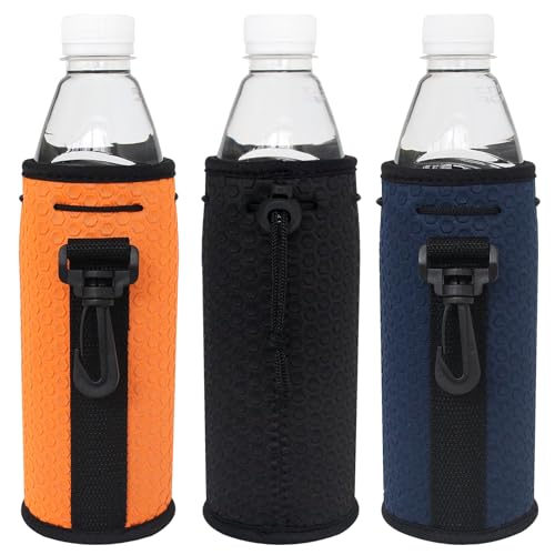 Xumbtvs Water Bottle Sleeves 3 Pcs Neoprene Insulators Bottle Carrier Holder with Buckles fits 16-18oz (Colorful1)