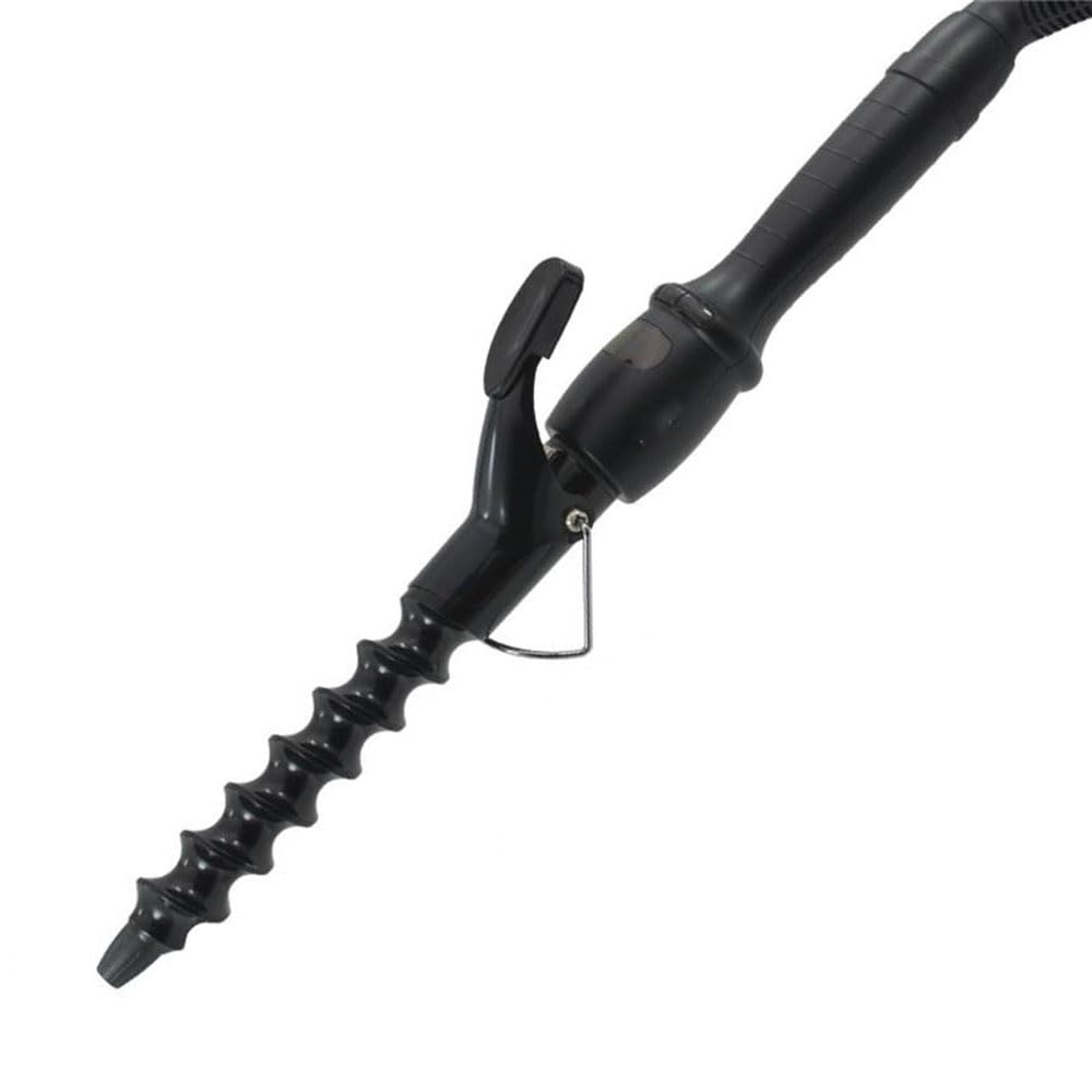 YOMCI Spiral Curling Iron 1 inch Hair Curler, Spiral Curling Wand Tongs for Long/Medium Hair, LCD Display Hair Curler, Ceramic Beach Wave Curling Iron