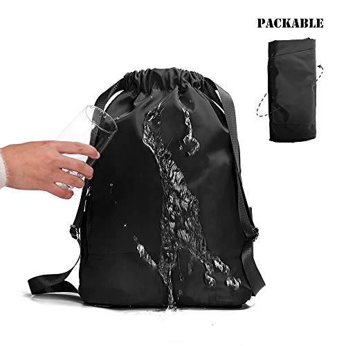 Zooron Waterproof Drawstring Gym Backpack Bag For Men & Women, Sport Gym Sack Mini Travel Daypack #TOP4