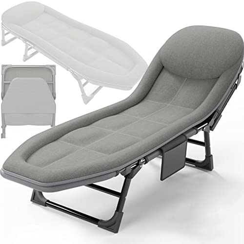 YRRA Multiuso Cama de Camping Catre Plegable, Cama Plegable para Exteriores, Camping Bed para Interiores y Exteriores Carga máxima 200 Kilos,Gris