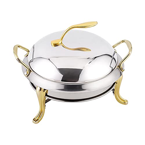 Runden Edelstahl Chafing Dish Mit Pfannen Und Kraftstoffhalter Abendessen Portion Buffetwärmer-Set, Büfett Chafer Für…