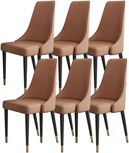 JNQLLDS Chairs Kitchen Kitchen Dining Chair Set of 6 Micro Fiber Leather Living Room Side Chairs Wooden Legs Ergonomics Seat