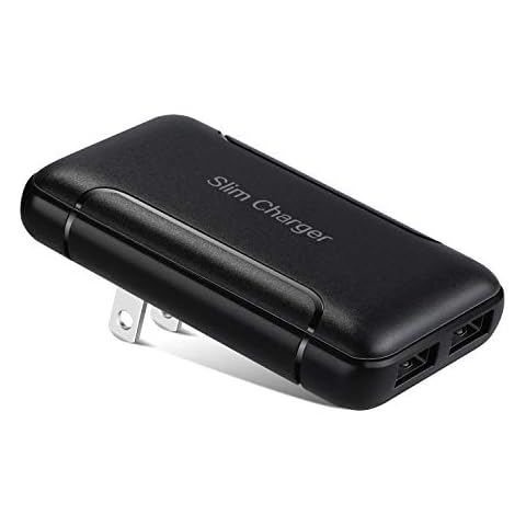 Slim Flat USB Wall Charger,Pofesun 3A/5V Dual Port 15W Wall Charger Adapter, USB Charger Block with Foldable Plug, Charging Box Brick, Cube for iPhone 16 15 14 13 12 11 Pro Max,Samsung Galaxy, LG Cover