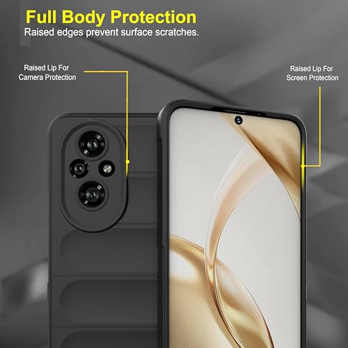 Zapcase Back Case Cover for Honor 200 5G | Compatible for Honor 200 5G Back Case Cover | Liquid Silicon Case for Honor 200 5G with Camera Protection|Black 3 41yPoPibU+L