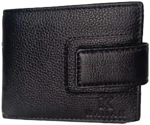 Classic Genuine Leather Wallet, Compact Bifold with Tab Closure, 4.3 inches X 3.5 inches X 0.60 inches (BLACK)