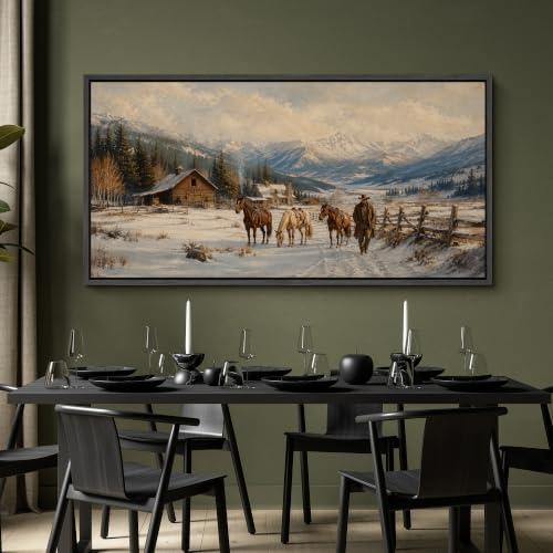 Image of MUDECOR Extra Large Framed Canvas Print Wall Art Ranch Art for Living Room