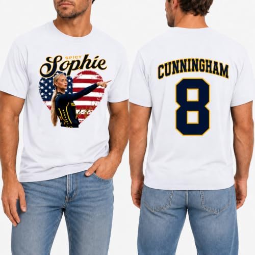 Spicy Sophie Cunningham #8 Basketball Fan Graphic T-Shirt (US, Alpha, XX-Large, 5X-Large, Regular, Regular, White)