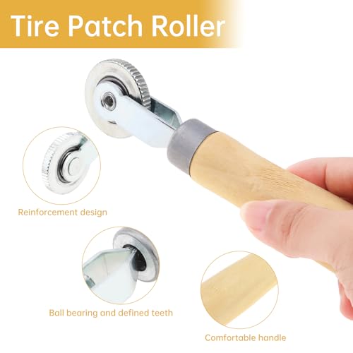 Image of Tire Repair Patch Tools 40mm 55mm Tungsten Steel Polishing Wheel with Patch Roller and Repair Scraper for Car Tire Grinding (40mm+55mm)