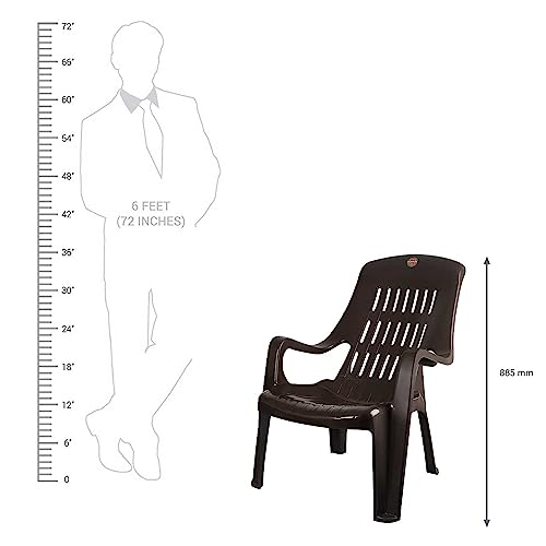 Image of Cello Comfort Sit Set of 4 Chairs (Ice Brown) | Strong and Durable | Easy to Clean | Chair for Living Room, Bed Room, Kitchen, Office Room, Outdoor | 3 Years Warranty