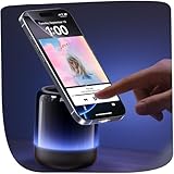 MAGIC JOHN Wireless Induction Speaker with Magnetic Phone Stand, Bluetooth Speaker, Powerful Stereo Sound, Colorful LED Lights, for Home and Outdoors,Compatible with iPhone/iPad/Samsung