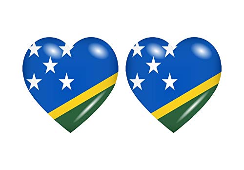 Akachafactory 2X Autocollant Sticker Drapeau Coeur Sol iles Salomon