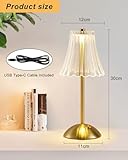 HARPER LIVING Rechargeable Table Lamp, LED Desk Lamp Battery Operated, 3 Colors and Dimmable, Bedside Reading Light Polished Gold Finish, Cordless Touch Lamps for Bedroom Living Room Bar Restaurant - Image 5