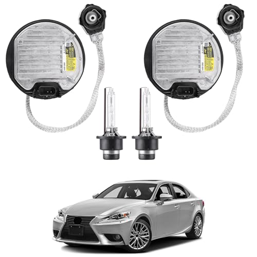 2pcs Xenon HID Headlight Ballast with Igniter & D4S Bulb for Lexus GS LX RX 350 450h 570,for Toyota Avalon Prius Sienna Venza,Replaces OE 8596708020 8110775020 8596775020,Ballast Control Module
