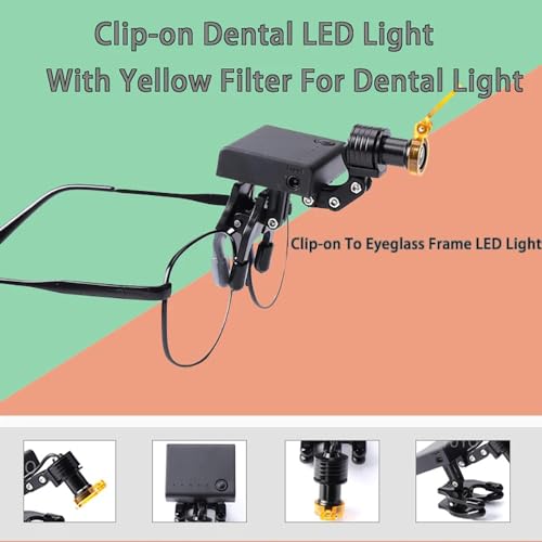 Generic HEADLIGHT 05 Lightweight Dental Headlight Portable Medical Spotlight With Optical Filter For Binocular Loupes Lab Magnifier Eyeglass Frame 5W Wireless thumb #2