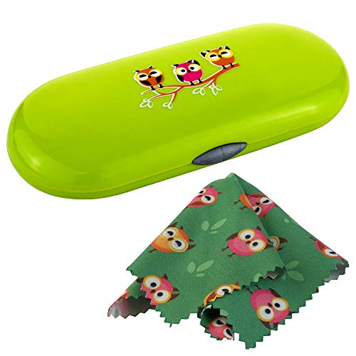 Kids Eyeglass Protect Case,Hard Shell Holder,With Microfiber Cleaning Soft Cloth,