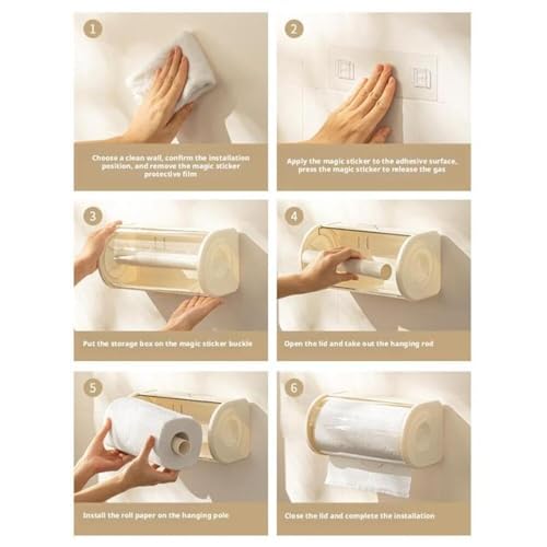 Portarrollos de papel transparente ideal para camping, coche y cocina organizada 7