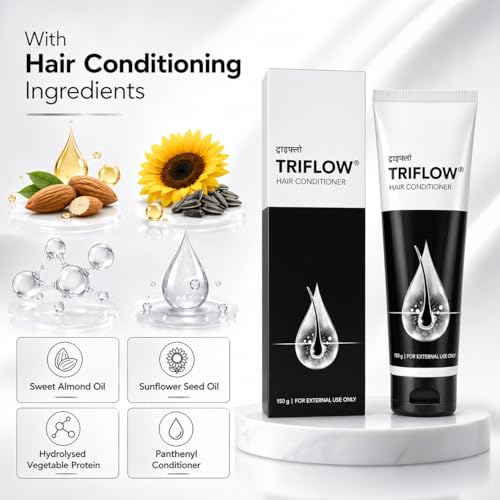 Image of Tri Flow Hair Conditioner, 150 g, for Soft, Smooth & Silky Hair, Detangles, Improves Combability, Suitable for All Hair Types