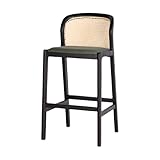 Elegante silla moderna con respaldo de ratán, sin reposabrazos, elegante asiento de comedor y sala de estar, perfecto para la cocina y la decoración del hogar, cómodo y moderno