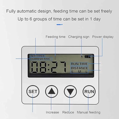 Mangiatoia automatica per pesci con timer, dispenser elettrico per acquario, copertura di alimentazione a 120°, ideale per serbatoi d'acqua dolce e salata, manutenzione