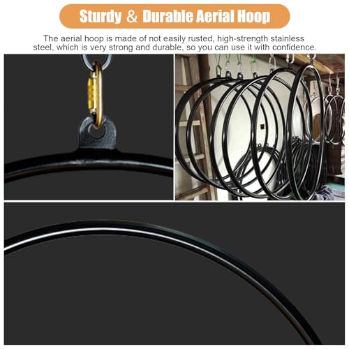 Aerial Lyra Hoop Kit, Aro Aéreo de Hierro Negro 90 cm miniatura 2