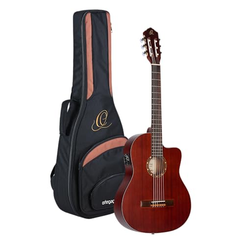 Ortega Guitars Guitare Classique Électro-Acoustique – 4/4, Slim Neck – Family Series – Housse Incluse – Acajou, Naturel (RCE125MMSN)