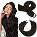 Moresoo 18 Inch Remy Human Hair Glue in Extensions Darkest Brown Color #2 Seamless Skin Weft Tape Hair 20pcs/50g Unprocessed Invisible Tape in Human Hair Extensions