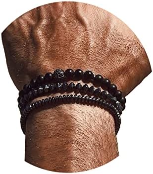 JERBAS FASHION Men Bracelet Sets Trendy Handmade Classic Strand Stone Beaded Bracelet For Men Jewelry Gift