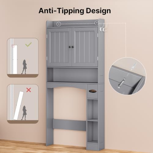 Image of Ahomly Over The Toilet Storage Cabinet, 32.3 inch W, Espresso