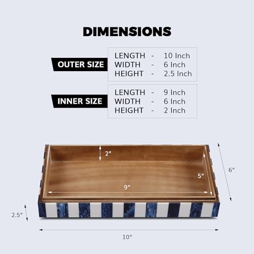 Image of Handicrafts Home Chevron Collection, Storage Organizer Decorative Box Multipurpose Gift - Chevron Blue 12x6x2 inch