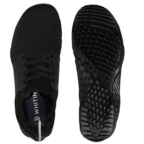 Whitin Women's Low Zero Drop Shoes Minimalist Barefoot Trail Running Camping Size 8.5 Wide Toe Box For Female Lady Fitness Gym Workout Sneaker Tennis Flat Comfortable Treadmill Black 39 #TOP6
