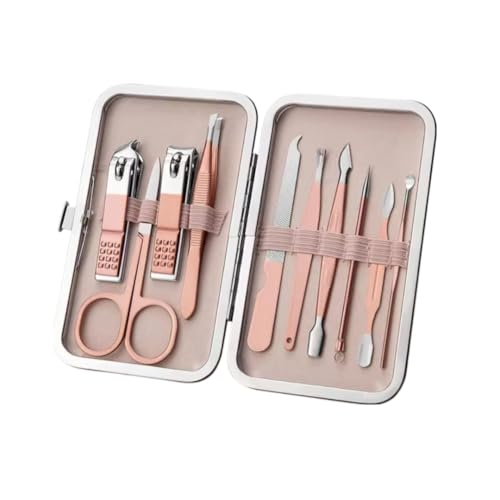 AMOUS Professional Nail Care kit Manicure Grooming Set with Travel Case (10 PCS)