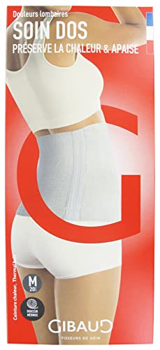 Ceinture Chaleur Gibaud Soin Dos Anthracite 20 cm M diffuse une thermothérapie naturelle continue