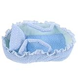 OFFSCH Portabebés Reborn: Cuna para muñecas Reborn - Guardería para muñecos de Peluche de Menos de 35 cm - Bonita Cesta portabebés con asa y Vela