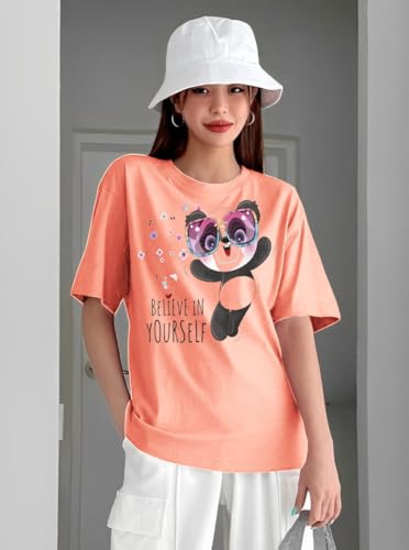 Image of Parona Polyester Casual Round Neck Printed T-Shirt | Half Sleeves Tshirt for Women
