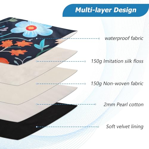 Funda para portátil 13-14 pulgadas con diseño floral colorido miniatura 4