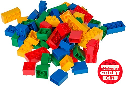 Strictly Briks - Big Briks Set - 84 Pieces - Blue, Green, Red, & Yellow - Large Building Blocks For Ages 3 And Up #TOP1