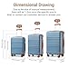 Kono Medium Suitcase 24 Inch Luggage Lightweight ABS+PC Hard Shell Trolley Travel Case with TSA Combination Lock and 4 Wheels Spinner (24", Grayish Blue)