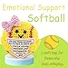 Rimvoe Crochet Positive Softball, with Bow and Motivational Message Card, Knitted Softball Gift for Players, Teammates or Lovers